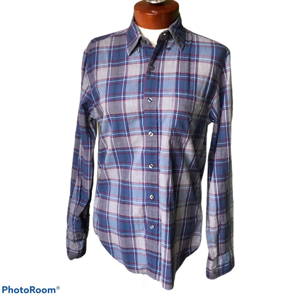 J. Crew Slim Heather Plaid In Faded Pilot